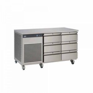 Foster EcoPro G2 EP1/2H Double Door Counter Fridge-Stainless Steel Ext/Aluminum Int-6 Drawers-R290