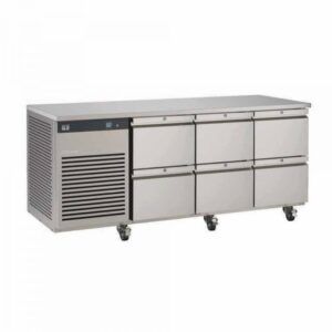 Foster EcoPro G2 EP1/3H 3 Door Counter Fridge-Stainless Steel-6 Drawers-R290