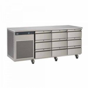 Foster EcoPro G2 EP1/3H 3 Door Counter Fridge-Stainless Steel Ext/Aluminum Int-9 Drawers-R290