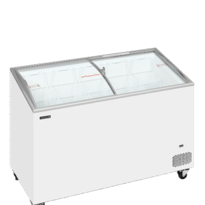 TEFCOLD IC401SCEB Sliding Curved Glass Lid Chest Freezer White