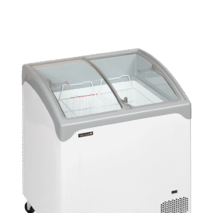 TEFCOLD NIC201SCEB Sliding Curved Glass Lid Chest Freezer White