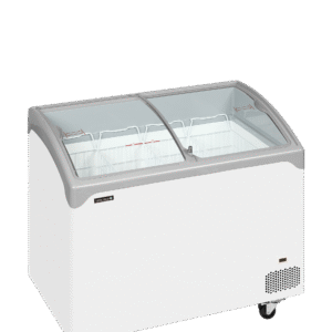 TEFCOLD NIC301SCEB Sliding Curved Glass Lid Chest Freezer White